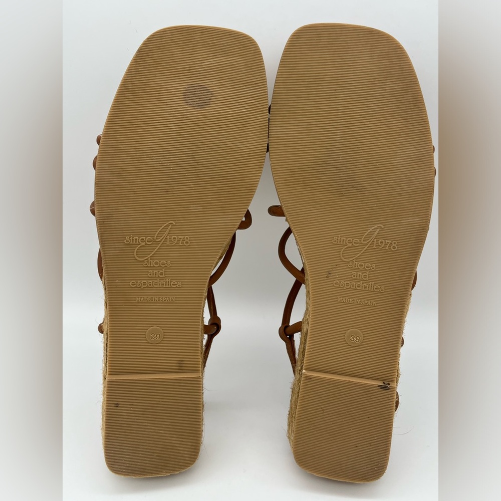 Eric Michael Strappy Leather Elizabeth Espadrille Sandals EU 39 Size 8.5 / 9 US - Picture 7 of 9